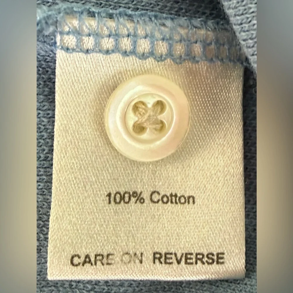 🥏⚡️Billy Reid Men’s Short Sleeve Polo Shirt | Medium | Faded Blue Cotton Piqué👕 - Picture 10 of 11